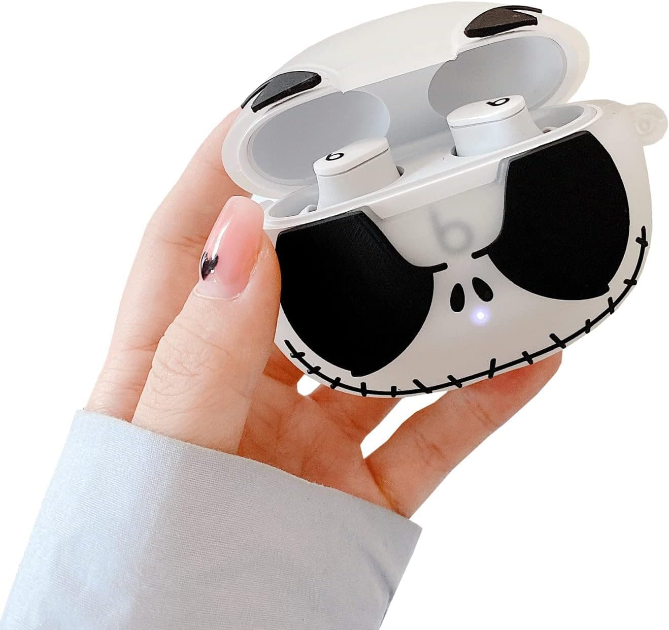 Rertnocnf Super Creative Luminous Skull Design Case Compatible with Beats Studio Buds 2021 Cool Portable Accessories Shockproof Protector for Wireless Noise Cancelling  Earbuds