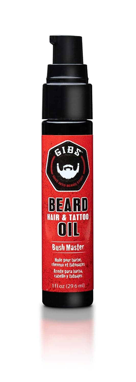 GIBS Beard, Hair & Tattoo Oil - Softens & Strengthens Beard Growth, Moisturizes Skin (4 Scents, 2 Sizes)