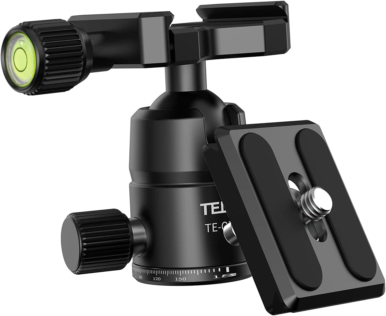 Camera Tripod Ball Head Joint, 360 Degree Rotating Panoramic Video Ballhead with 1/4" Quick Cold Shoe Plate and Bubble Level for DSLR Camera Camcorder Tripod Monopod, (Load 11lbs/5kgs)