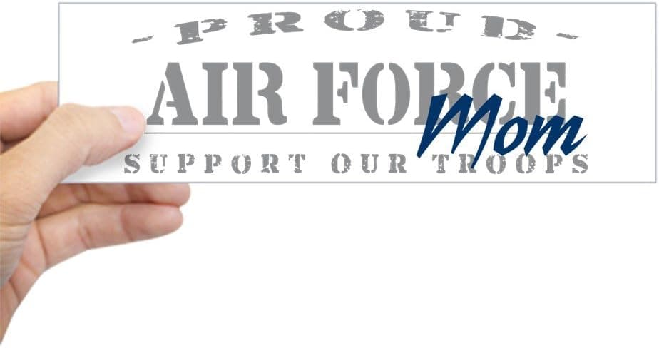 CafePress Proud Air Force Mom (Blue) 10"x3" Rectangle Vinyl Bumper Sticker Car Decal