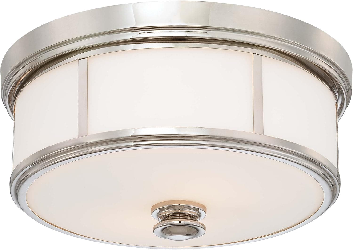 Minka Lavery Flush Mount Ceiling Light 6369-613 Low Profile Fixture, 5-Light 300 Watts, Polished Nickel