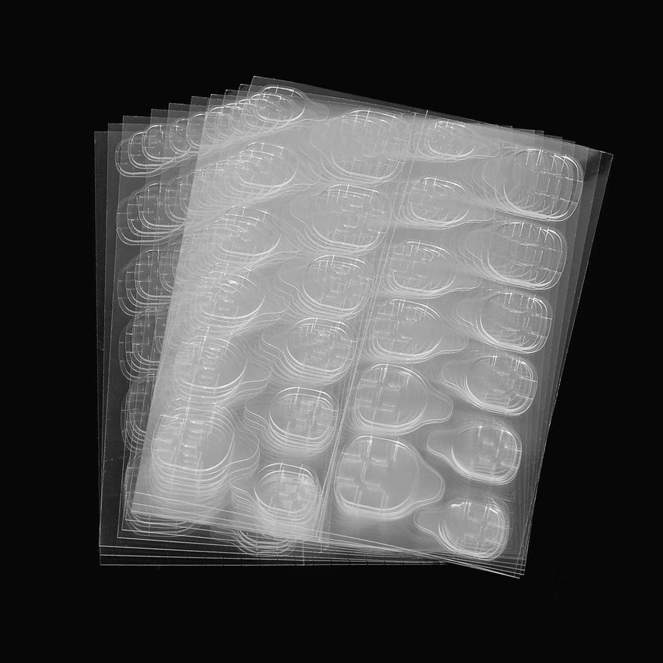 HINGSONG 240PCS False Nail Glue Gel Stickers Transparent Acrylic Double Sided Tips DIY Fake Nail Art Adhesive Tabs for Women and Girls Nail Manicure 10 Sheets