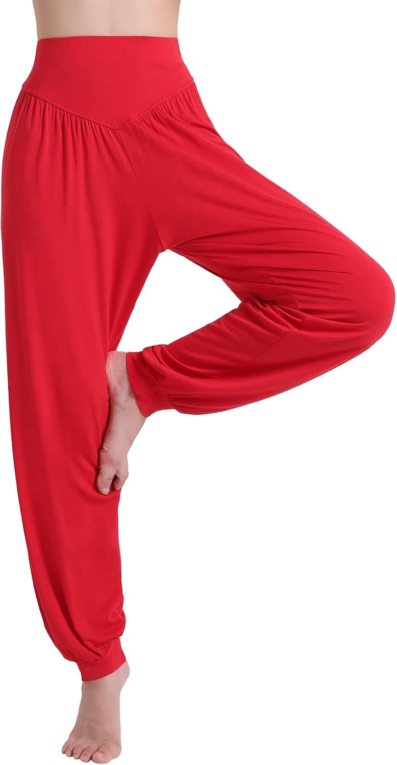 Hoerev Brand Super Soft Modal Spandex Harem Yoga Pilates Pants