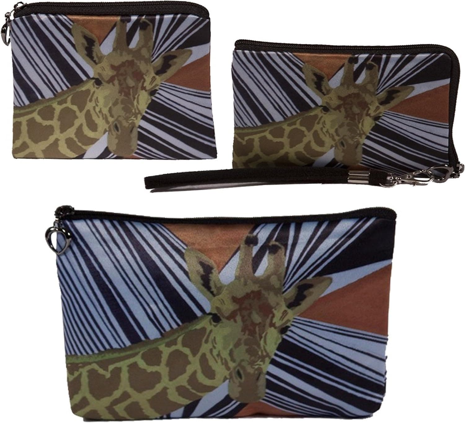 Animal Print, Giraffe - Gift Set- Coin Purse, Wristlet and Cosmetic Bag - From My Original Painting- Gift Set