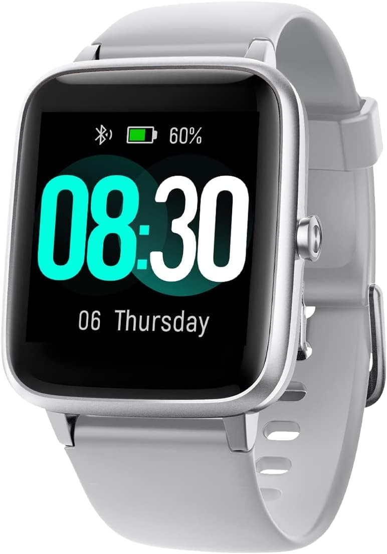 GRV Smart Watch for iOS and Android Phones, Watches for Men Women IP68 Waterproof Smartwatch Fitness Tracker Watch with Heart Rate/Sleep Monitor Steps Calories Counter (Gray)