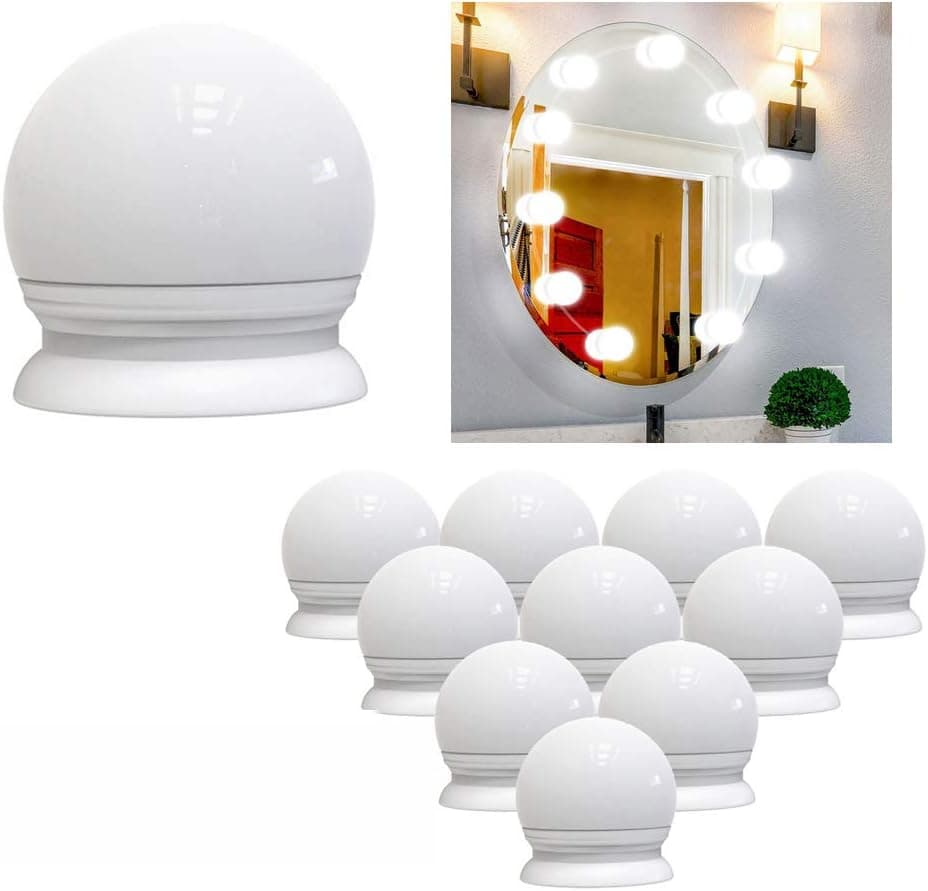 Mambmk Hollywood Style Vanity Mirror Lights Kit, 10 Dimmable Led Bulbs with 5 Color Lighting Modes, Lighting Fixture Strip for Makeup Vanity Table Set in Dressing Room& Bathroom(Mirror Not Include)