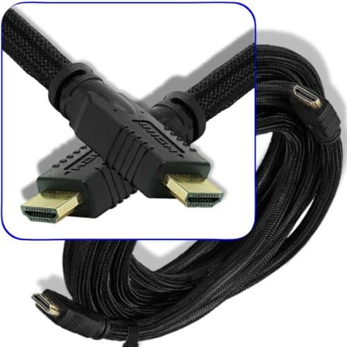 ShopBox 12 Ft Foot High Speed HDMI Cable 24awg Heavy Duty(Mesh Net Jacket) for HDTV Playstation Xbox Blu-ray - CL2 Rated Cord