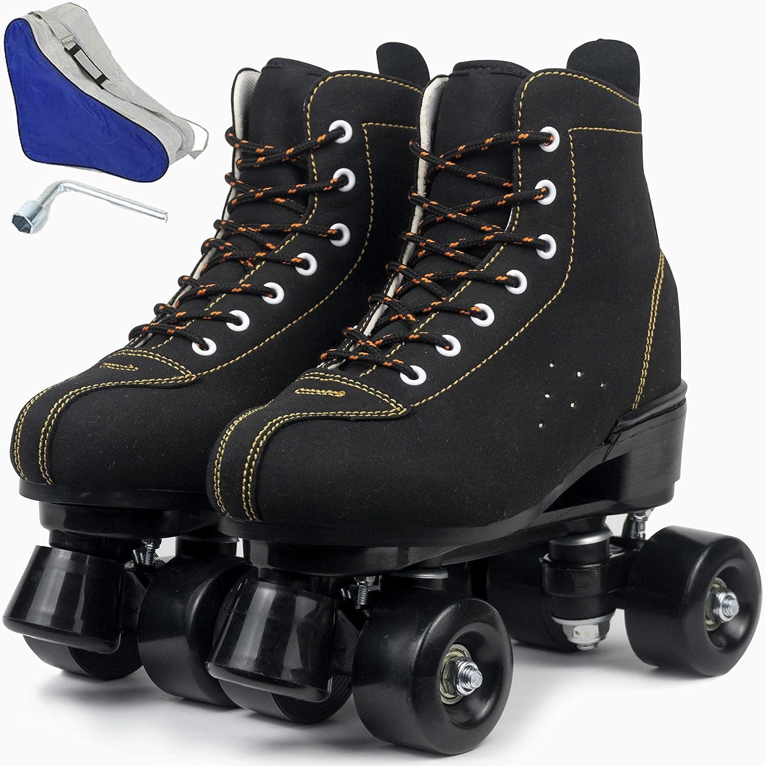 Wuwer Roller Skates for Women and Men High-Top Double-Row Design, Womens Roller Skates Professional Indoor Outdoor Roller Skates for Beginner with Shoes Bag