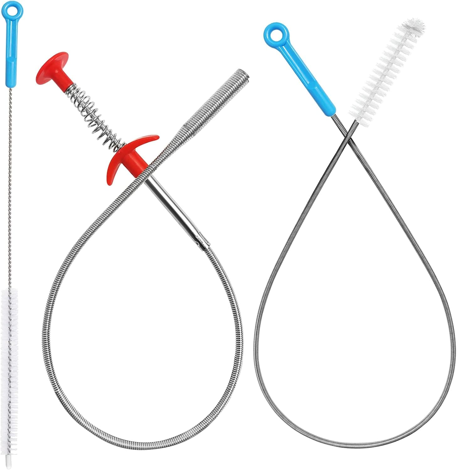Reliahom Drain Clog Remover Cleaning Tool, 3 Pack Metal Sewer Clog Dredging Tools for Bathroom Tub, Sink, Kitchen, Toilet, Sewer