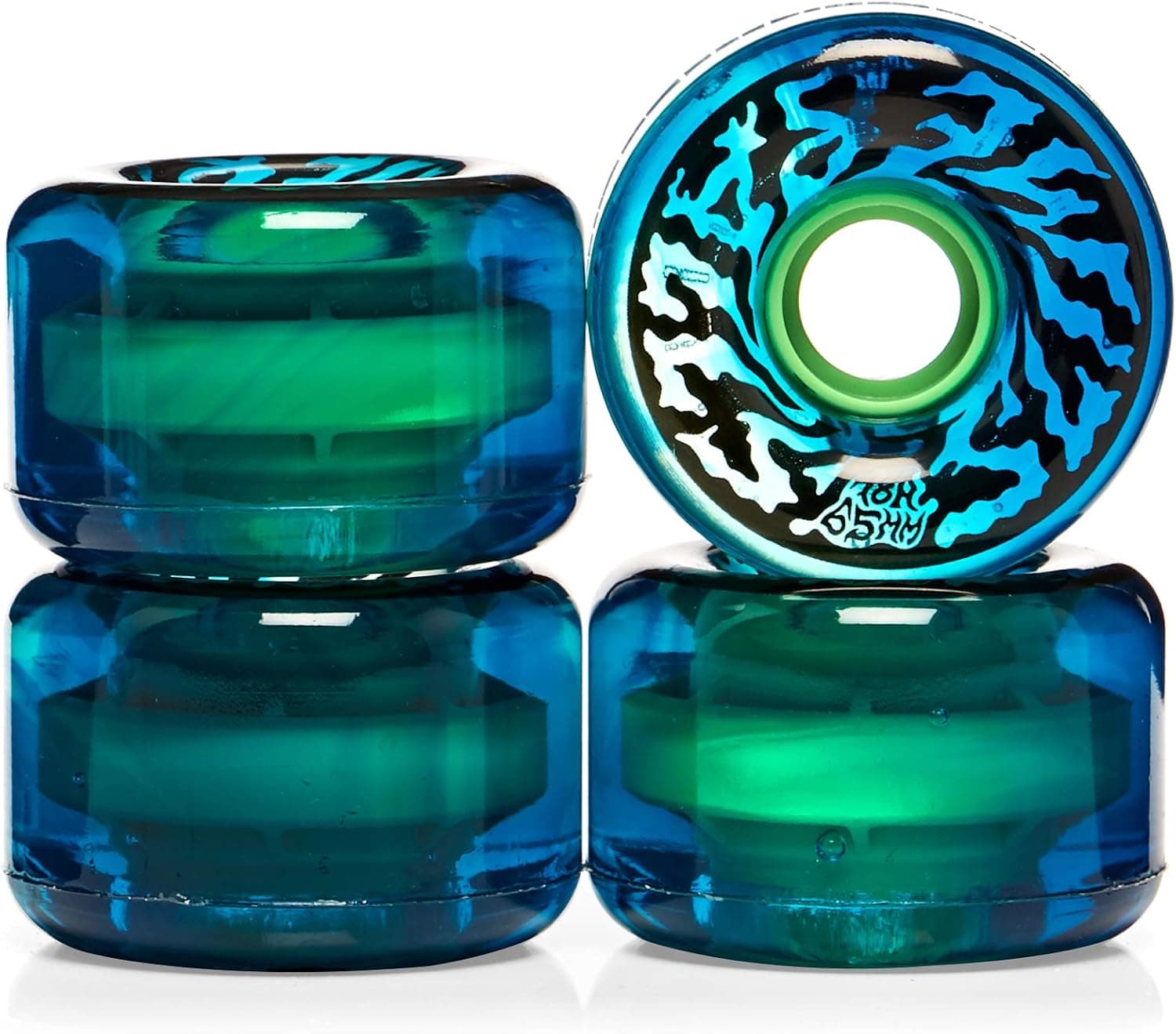 Santa Cruz Skateboard Wheels Slime Balls 65mm Swirly 78A Trans Blue Swirl