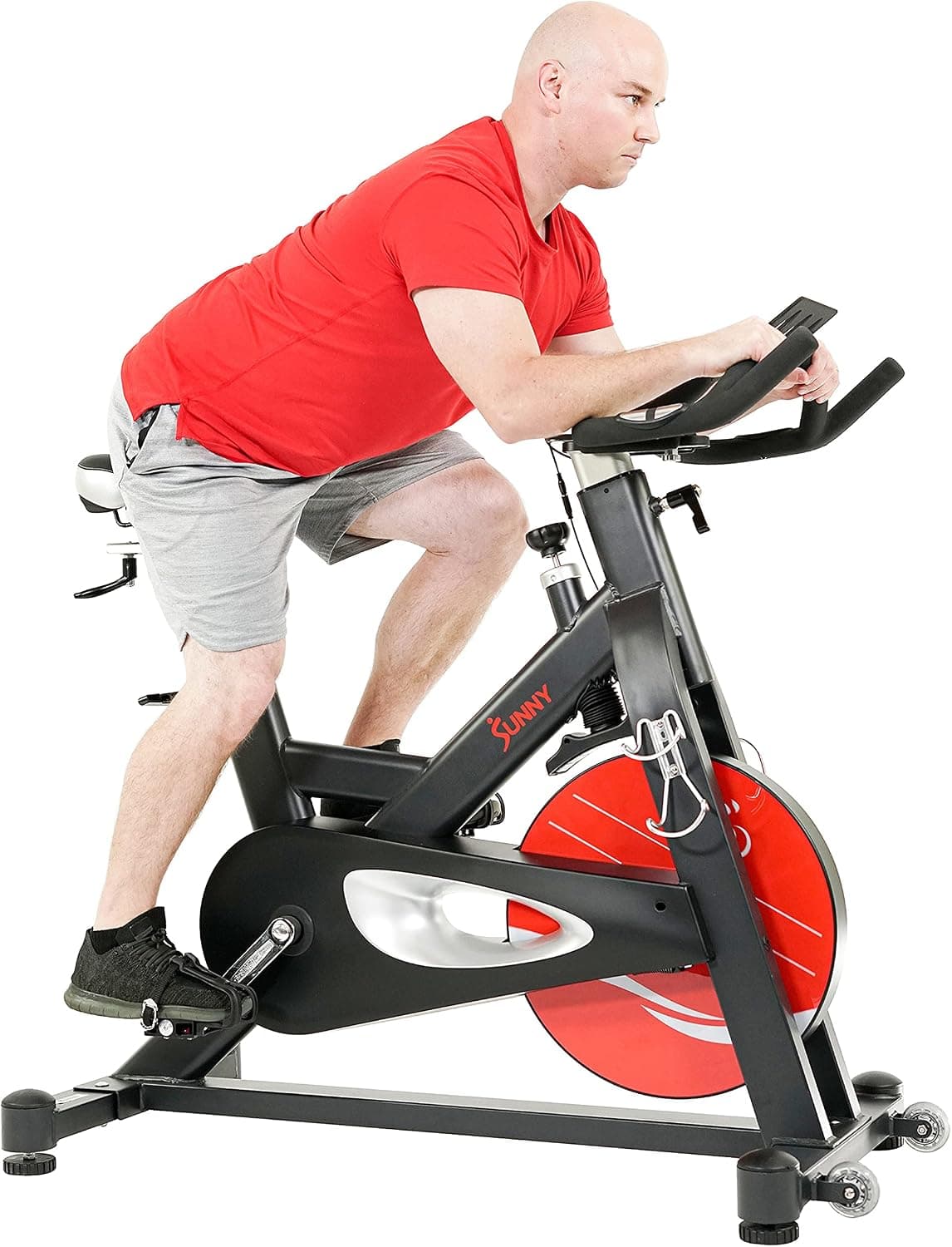 Sunny Health & Fitness Evolution Pro Magnetic Belt Drive Indoor Exercise Cycling Bike