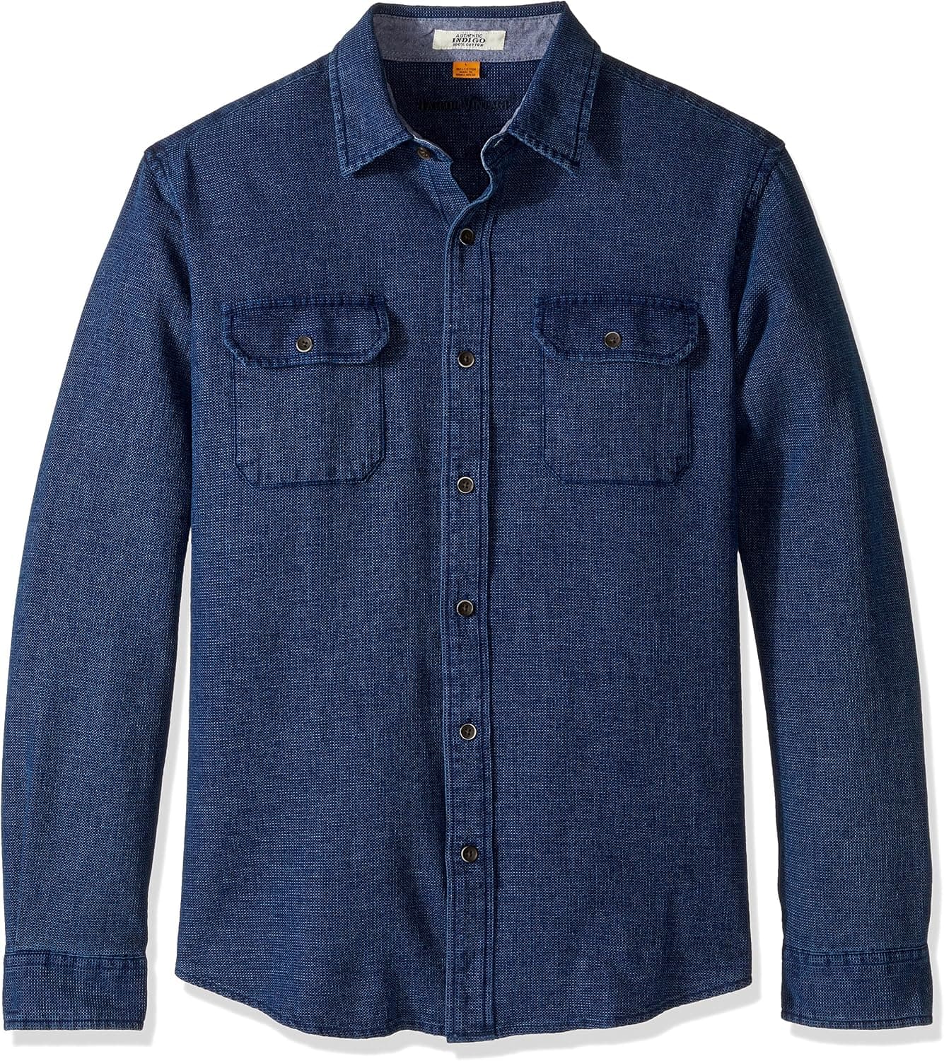 Tailor Vintage Men's Long Sleeve Indigo Waffle Button Down Shirt