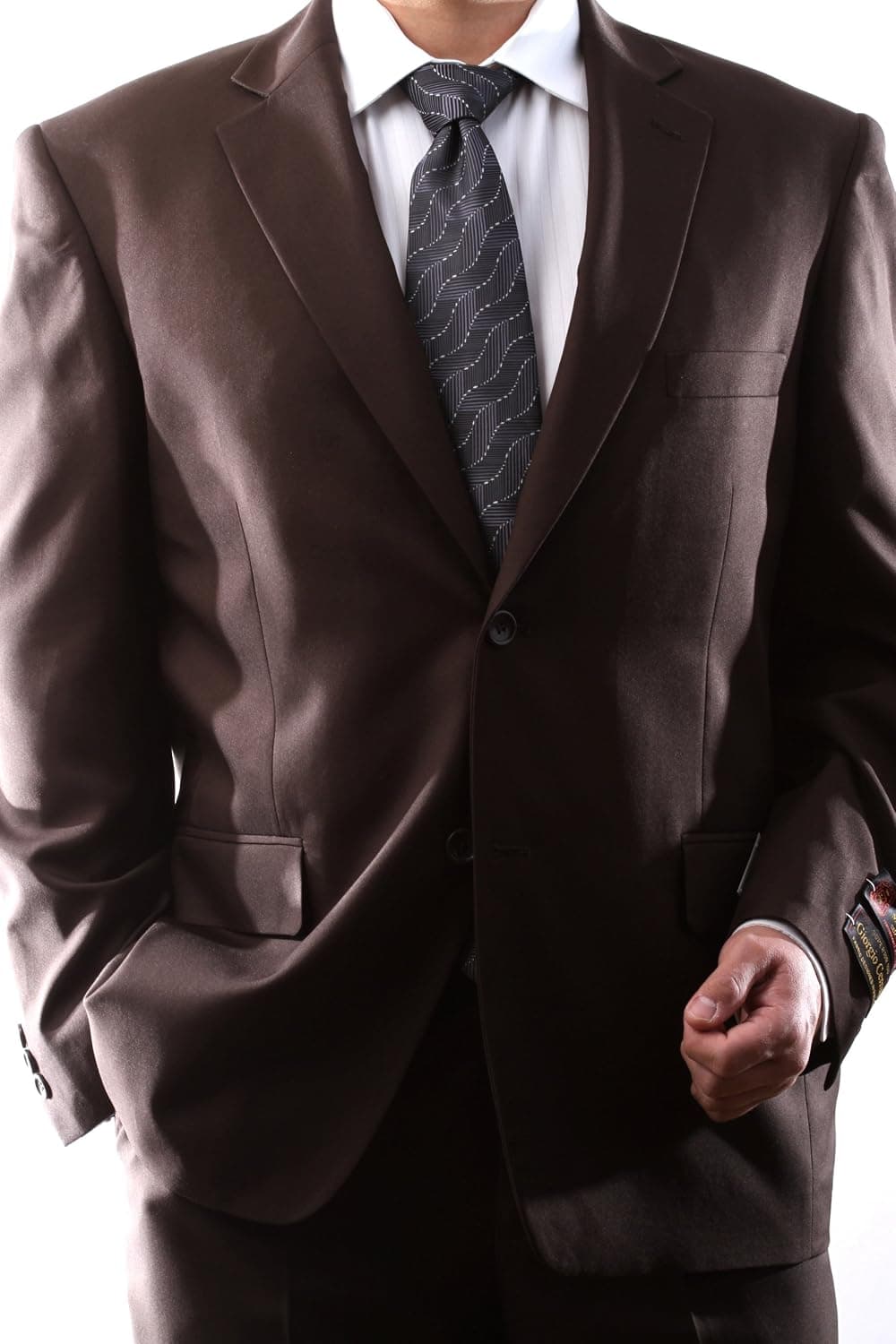 Giorgio Cerruti Men's Single Breasted Two Button Brown Dress Suit