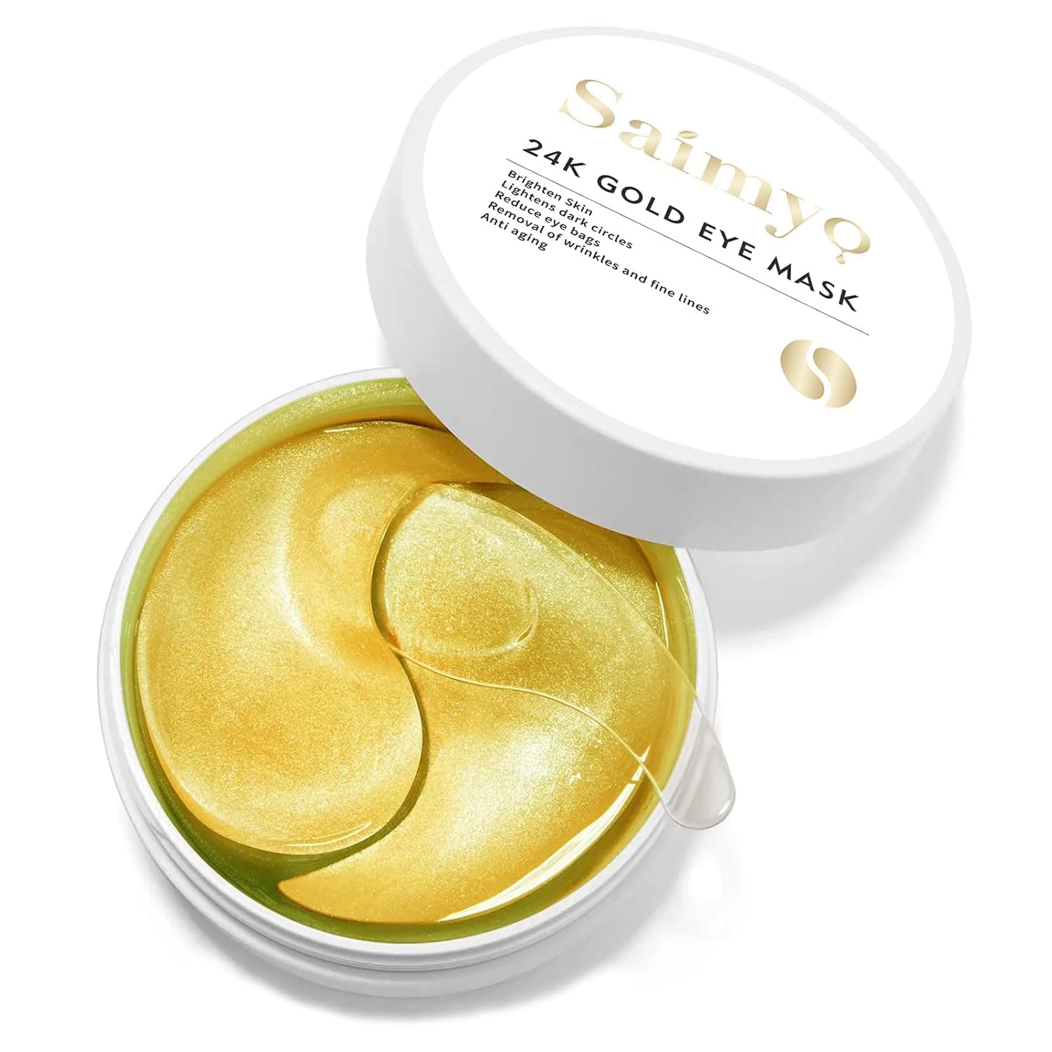 Saimyo 24K GOLD Eye Mask– 60 Pcs - Under Eye Mask Amino Acid & Collagen, Under Eye Mask for Face Care, Eye Masks for Dark Circles and Puffiness, Under Eye Masks for Beauty & Personal Care