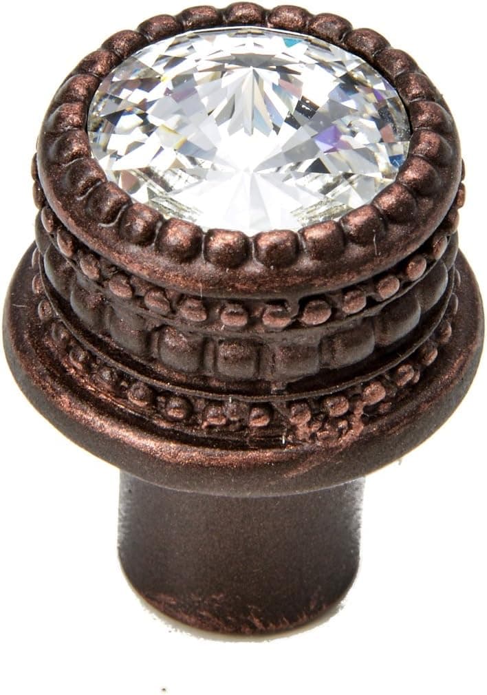 Carpe Diem Hardware Carpe Diem 863-22C Cache' Medium Round knob with 16mm Swarovski Elements Oil Rubbed Bronze Oil Rubbed Bronze