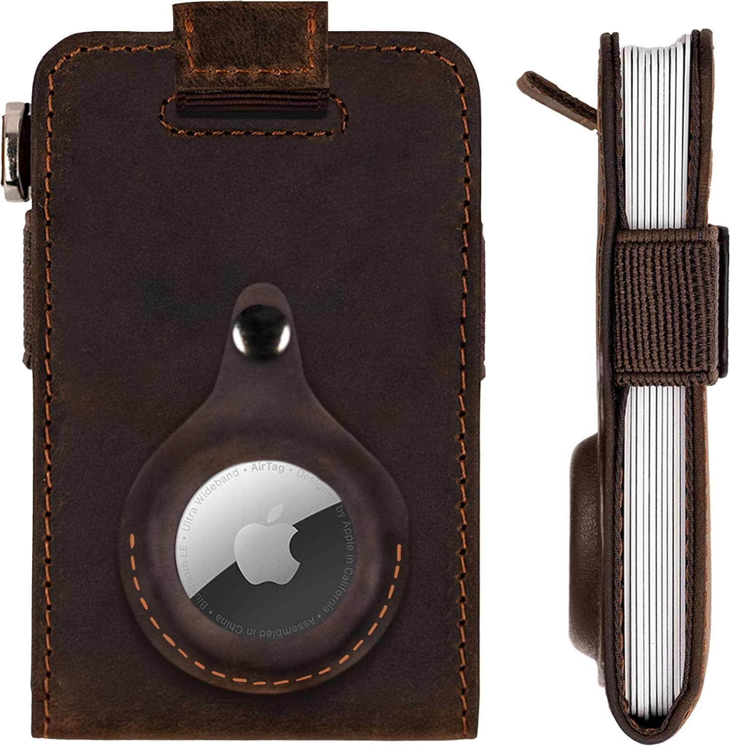 Kings Loot Wallet For Men Slim Minimalist - Our Airtag Wallet is made of Full Grain Leather and features RFID Protection (Brown)