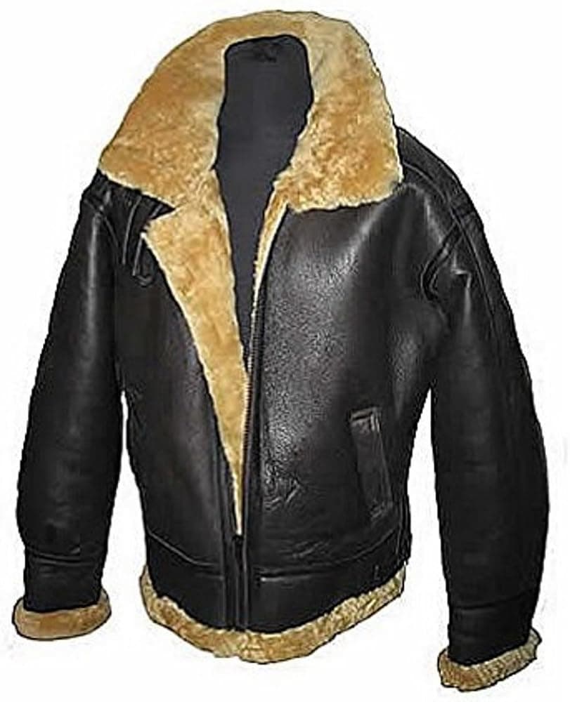 Infinity Men's Brown Flying B3 Real Shearling Ginger Sheepskin Leather Bomber Jacket