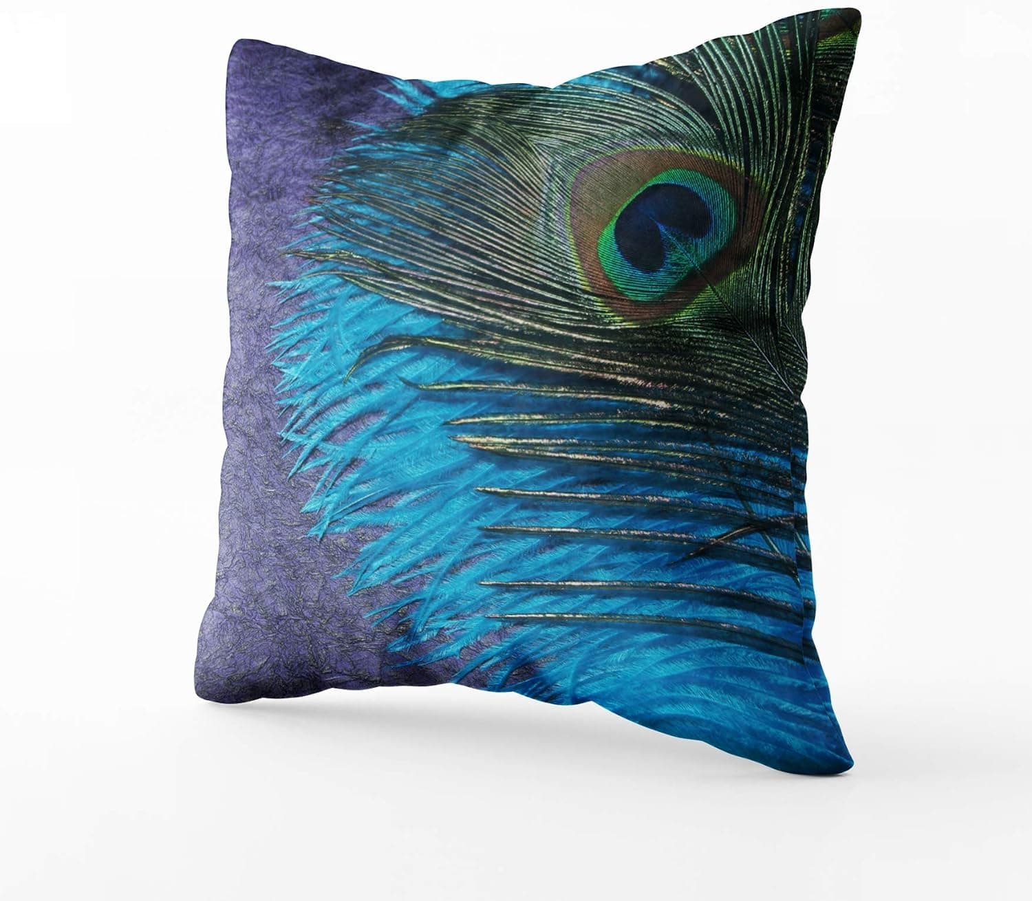 Musesh Animal Pillow Cover,Pillow Cases, 20x20 Purple and Teal Peacock Throw Pillow Covers Cusion for Bed,Sofa,Car