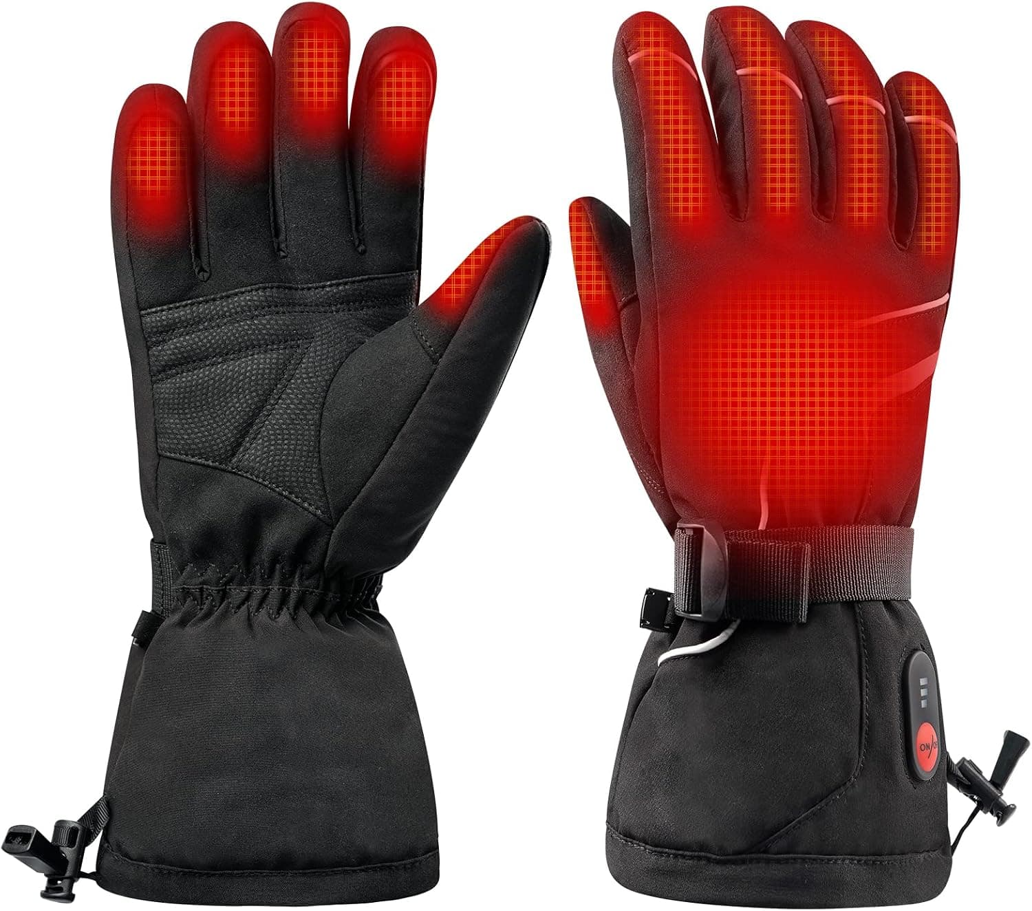 Heated Gloves for Men Women,Winter Gloves Rechargeable Battery Powered Electric Heating Glove,3 Heating Levels Touchscreen Heated Gloves for Skating Hunting Fishing and Other Winter Outdoor Activities