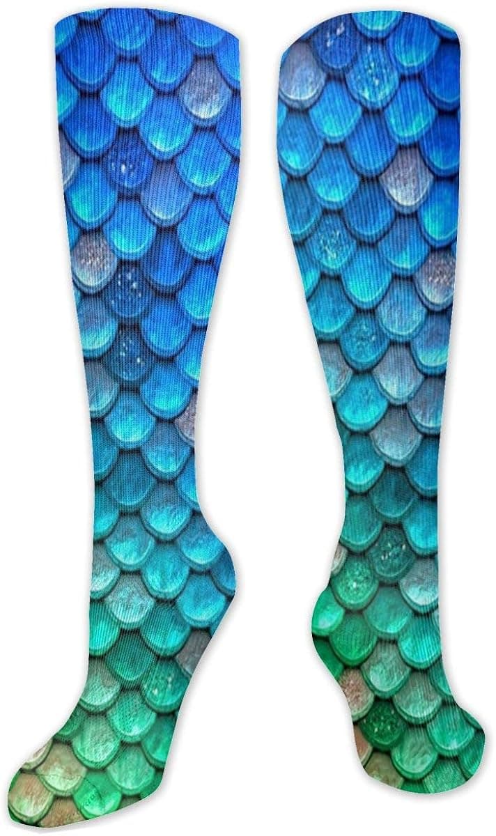 Mermaid Scale - Long Socks for Women - Nursing Performance Knee High Stockings