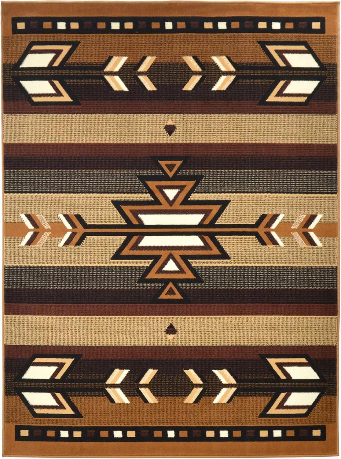 Rugs 4 Less Collection Southwest Native American Indian Area Rug Design in Beige / Berber SW1 (5'x7')