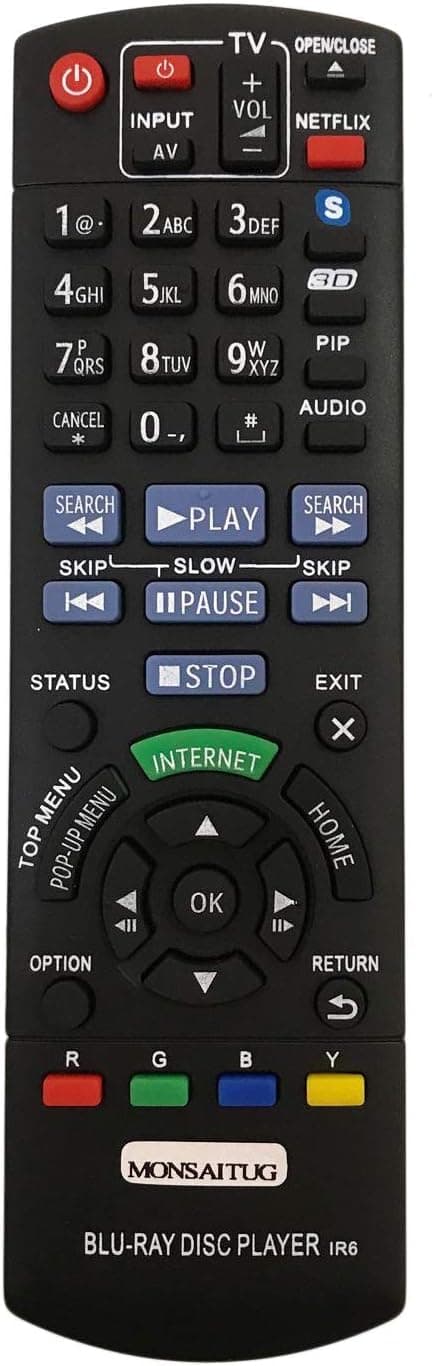 Replacement Remote Control for Panasonic Blu Ray DMP-BDT220 DMP-BDT320 DMP-BDT321 DMP-BDT120 DMP-BDT220CP DMP-BDT500 BDT320-P