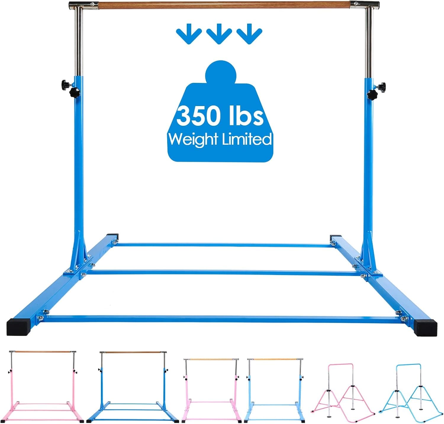 Dai&F Kids Gymnastics Bars with Height Adjustable 3' to 5' Gymnastics Bars for Home
