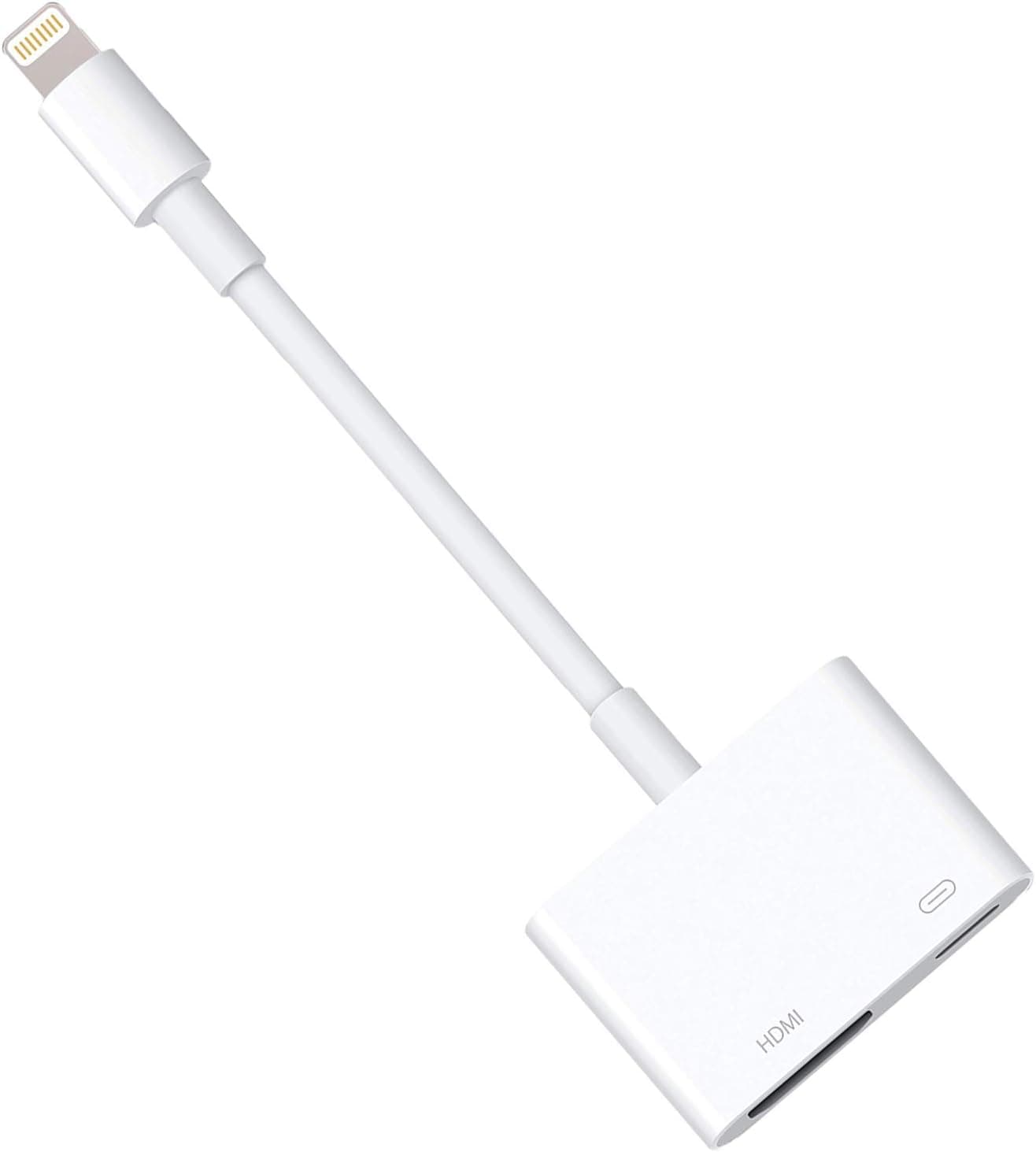 WORLDBOYU Lightning to Digital AV Adapter Lightning to HDMI Adapter 1080P with Lightning Charging Port for Select iPhone, iPad and iPod Models and TV Monitor Projector (White)