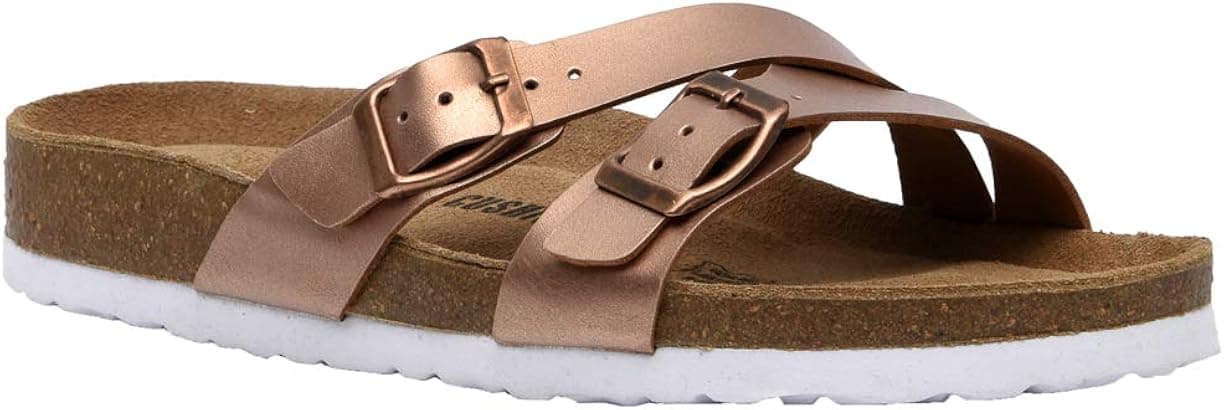 CUSHIONAIRE Women's Liza Cork Footbed Sandal With +Comfort