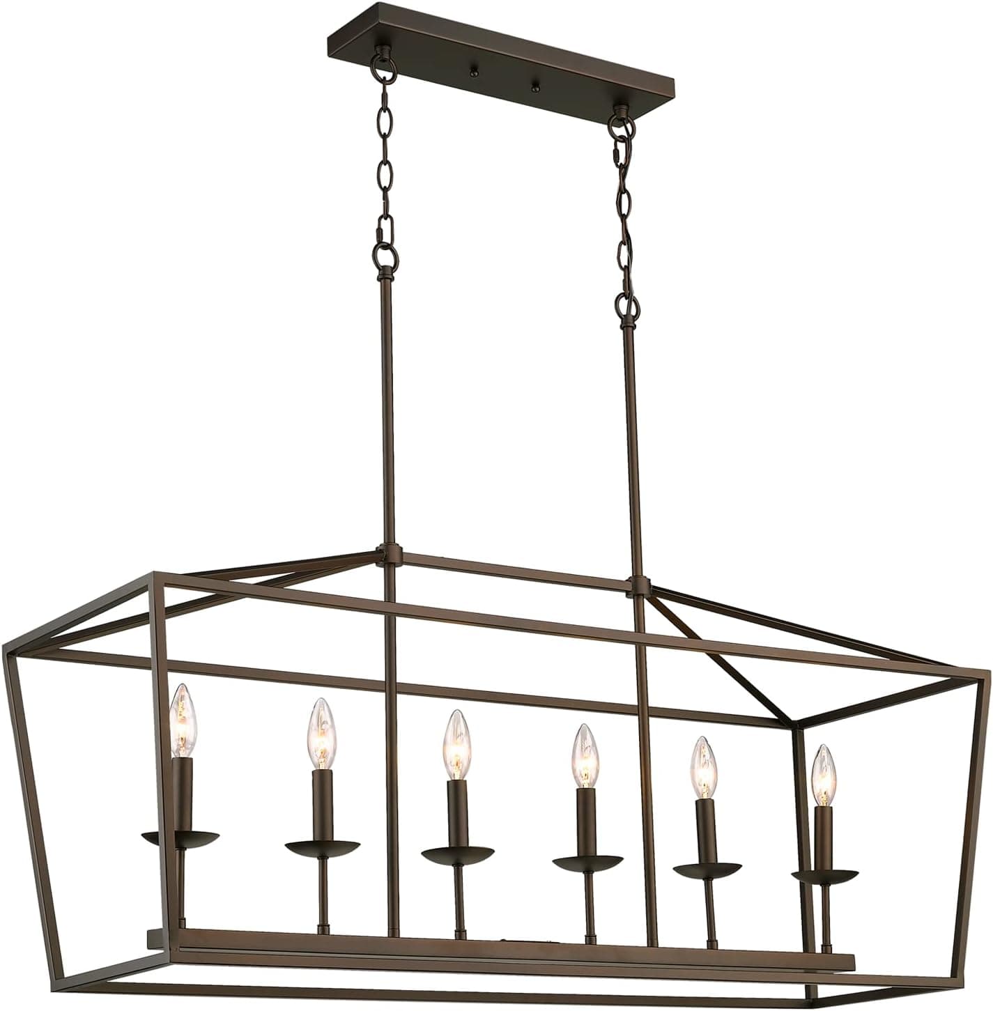 Emliviar 6-Light Kitchen Island Pendant Lighting, Island Light Fixtures in Oil Rubbed Bronze Finish, 3036-6LP