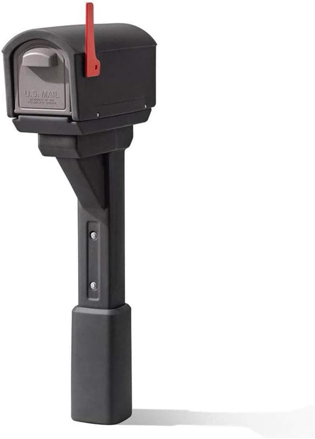 Step2 583299 MailMaster Express Plastic Post Mount Home Modern Mailbox, Black
