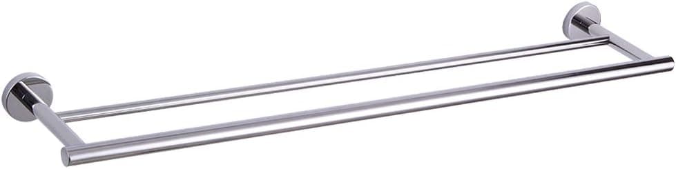 kimzcn SUS 304 Stainless Steel 36-Inch Double Towel Bar Towel Rack Wall Mounted Towel Rail Towel Rod for Bathroom Modern Style Polished Finish