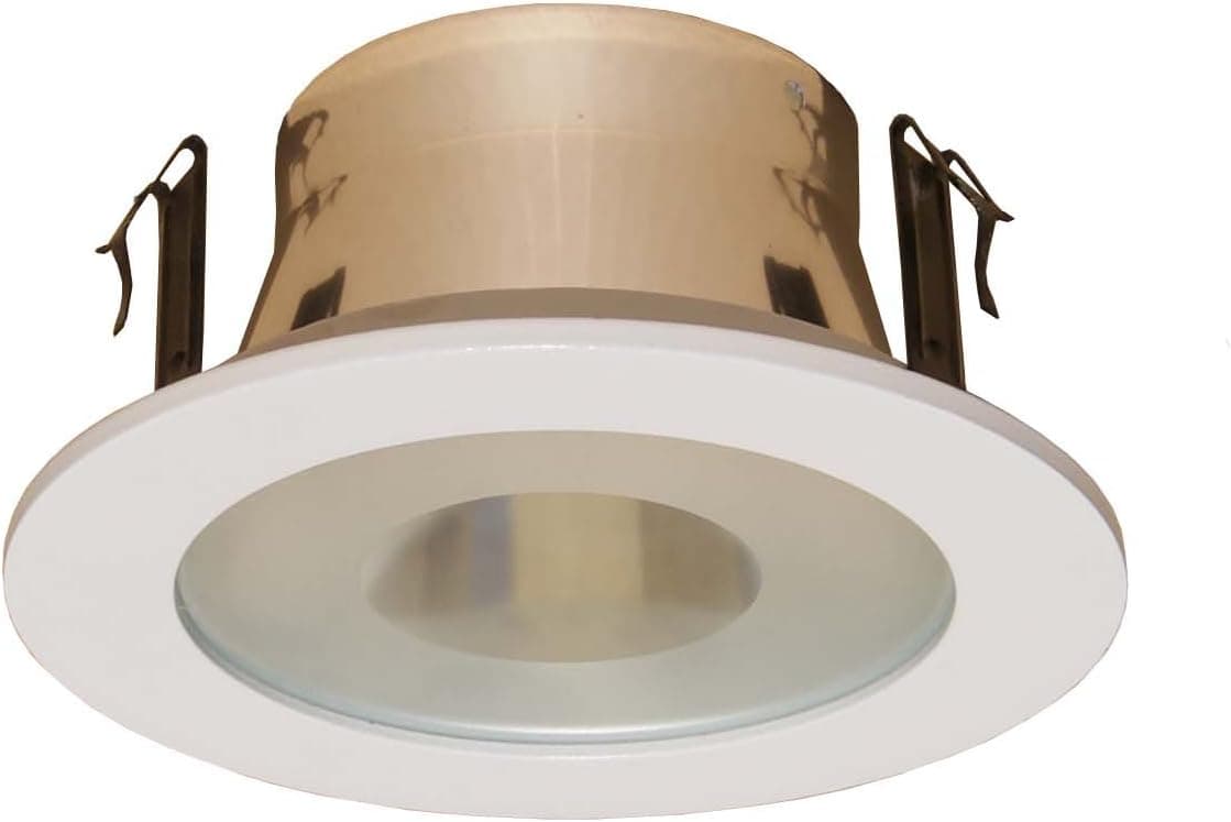 4 Inches Semi-Frosted Lens Shower Trim for Line Voltage Recessed Light/Lighting-White Fit Halo/Juno