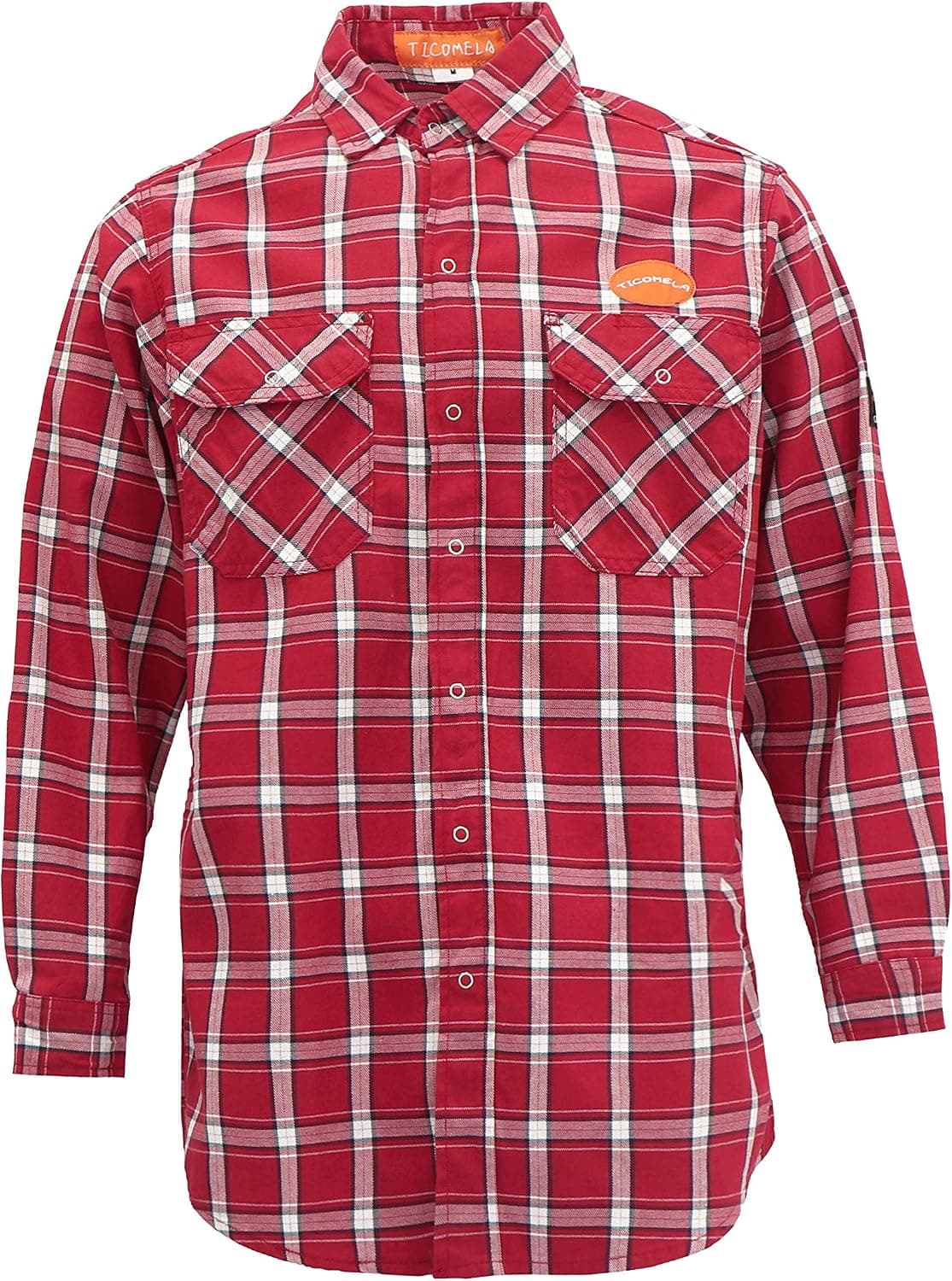 TICOMELA FR Shirts for Men Flame Resistant 7.5oz 100% Cotton NFPA2112 Men's Welding Shirts