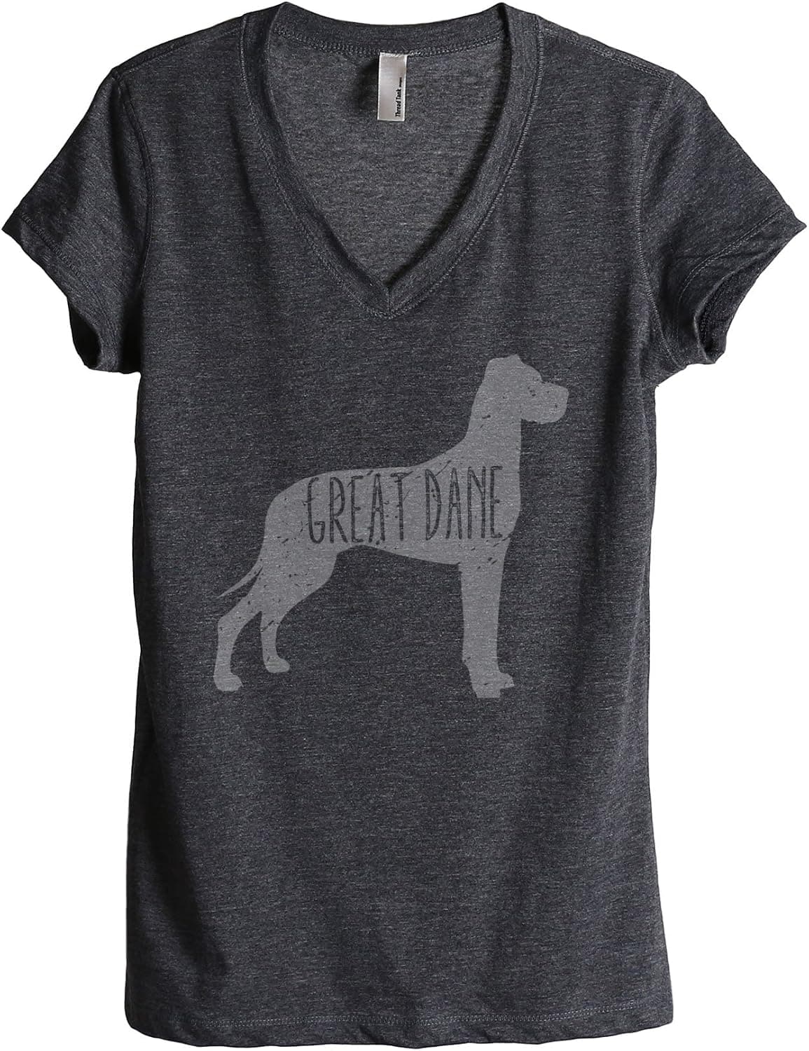 Great Dane Dog Silhouette Women's Relaxed V-Neck T-Shirt Tee