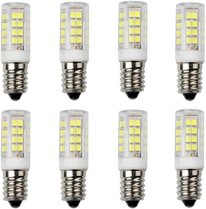 E14 LED Light Bulbs 5W (40W Halogen Equivalent) E14 Base Cool White 6000K LED Corn Light for Ceiling Fan Chandelier Pendant Light,52 LED 2835 SMD,Not Dimmable,Pack of 8
