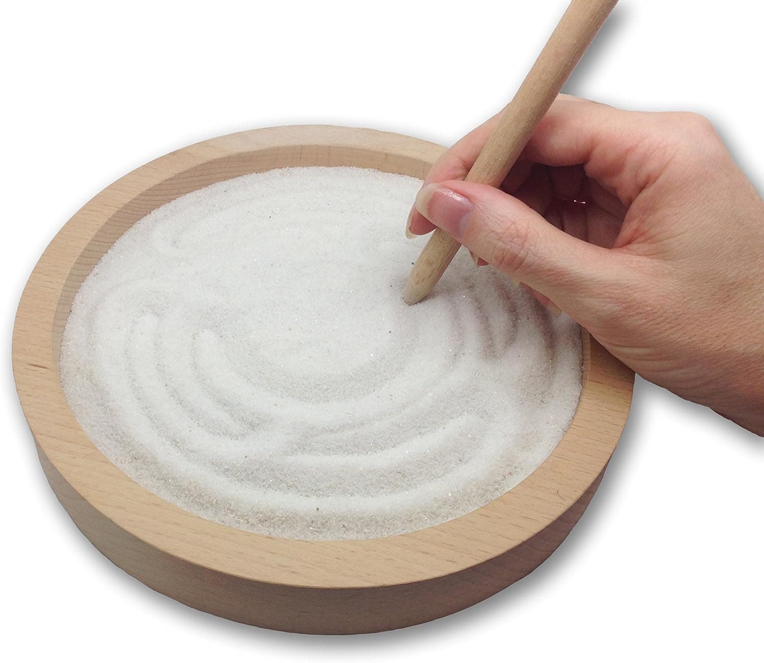 Mini Zen Garden Labyrinth Maze with Sand for Relaxation and Meditation, Draw The Maze Underneath The Sand and Watch The Design Appear