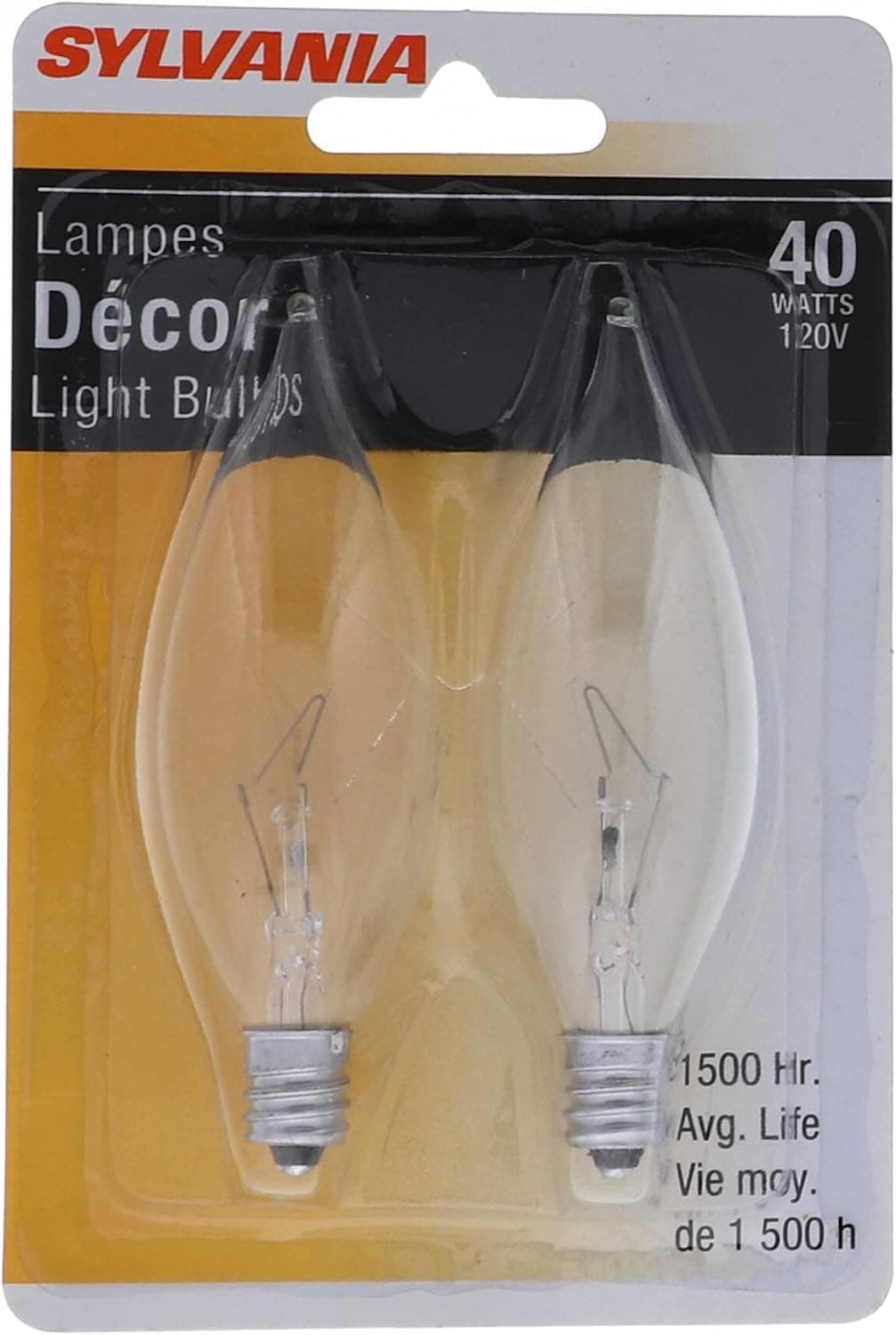 Sylvania 40w Incandescent candelabra Double Life B10 Light bulbs