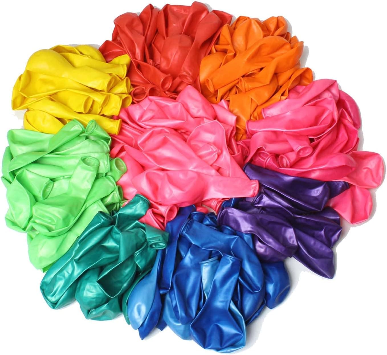 BIEUFBJI 200pcs Party Balloons 10 Assorted Rainbow Colors,Multicolor Latex Balloons for Kid's Birthday Party, Christmas and Wedding