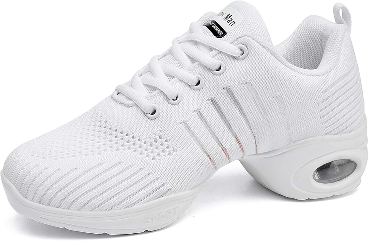 Women's Jazz Shoes Lace-up Sneakers - Breathable Air Cushion Lady Split Sole Athletic Walking Dance Shoes Platform