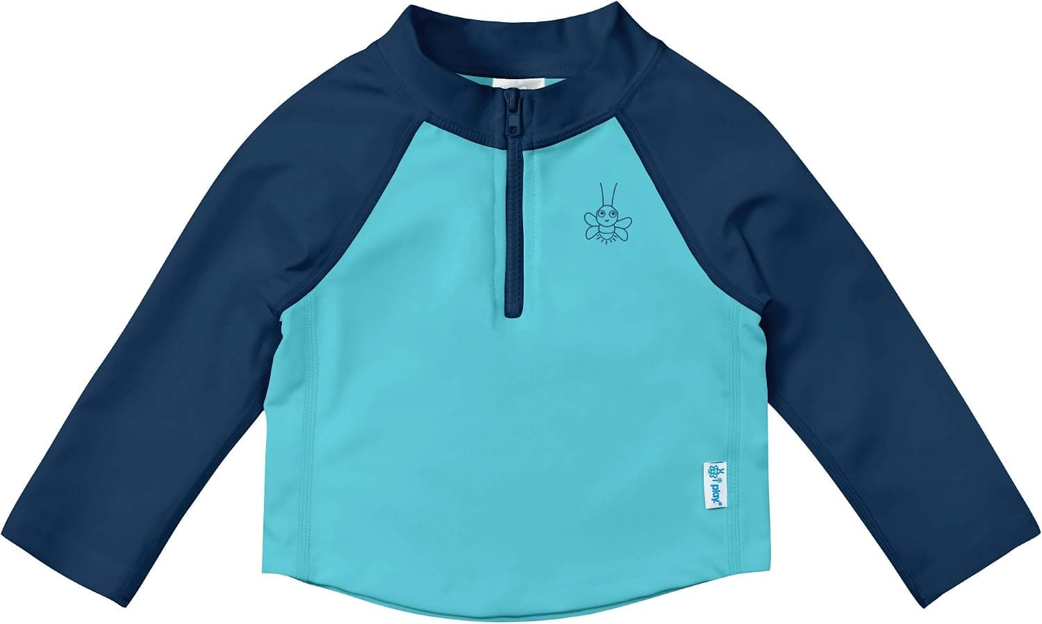 i Play. by Green Sprouts Long Sleeve Zip Rash Guard Shirt | Quick-Dry, UPF 50+ Sun Protection | Half-Zip for Easy On-and-Off