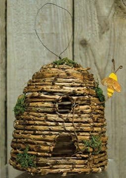 Vine Beehive, Natural Woven Grapevine, Rustic Home Garden Accent, 5-inch