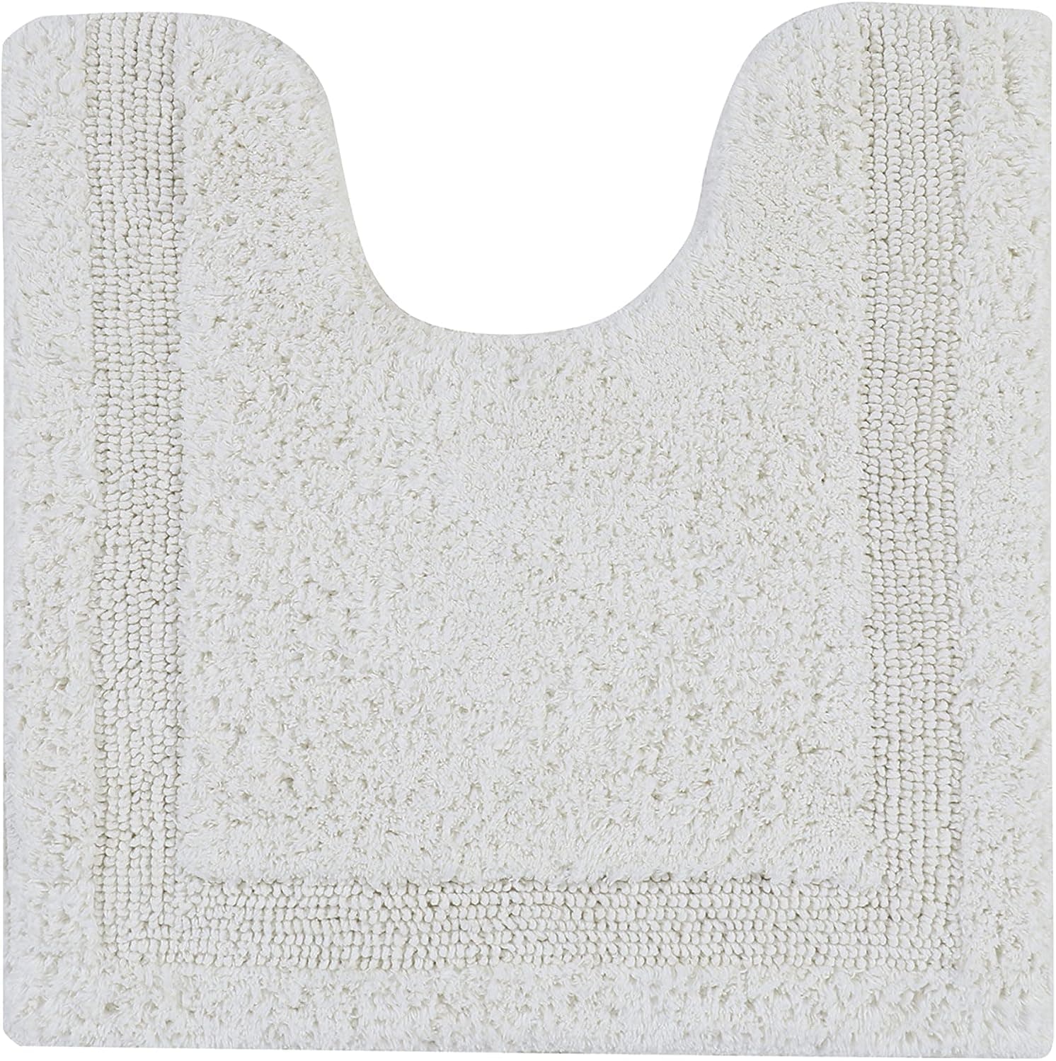 Better Trends Lux Collection, Ivory Contour Bath Rug, Cotton Round Bathtub Mat, Water Absorbent Bathroom Doormat, 20 x 20 Inches