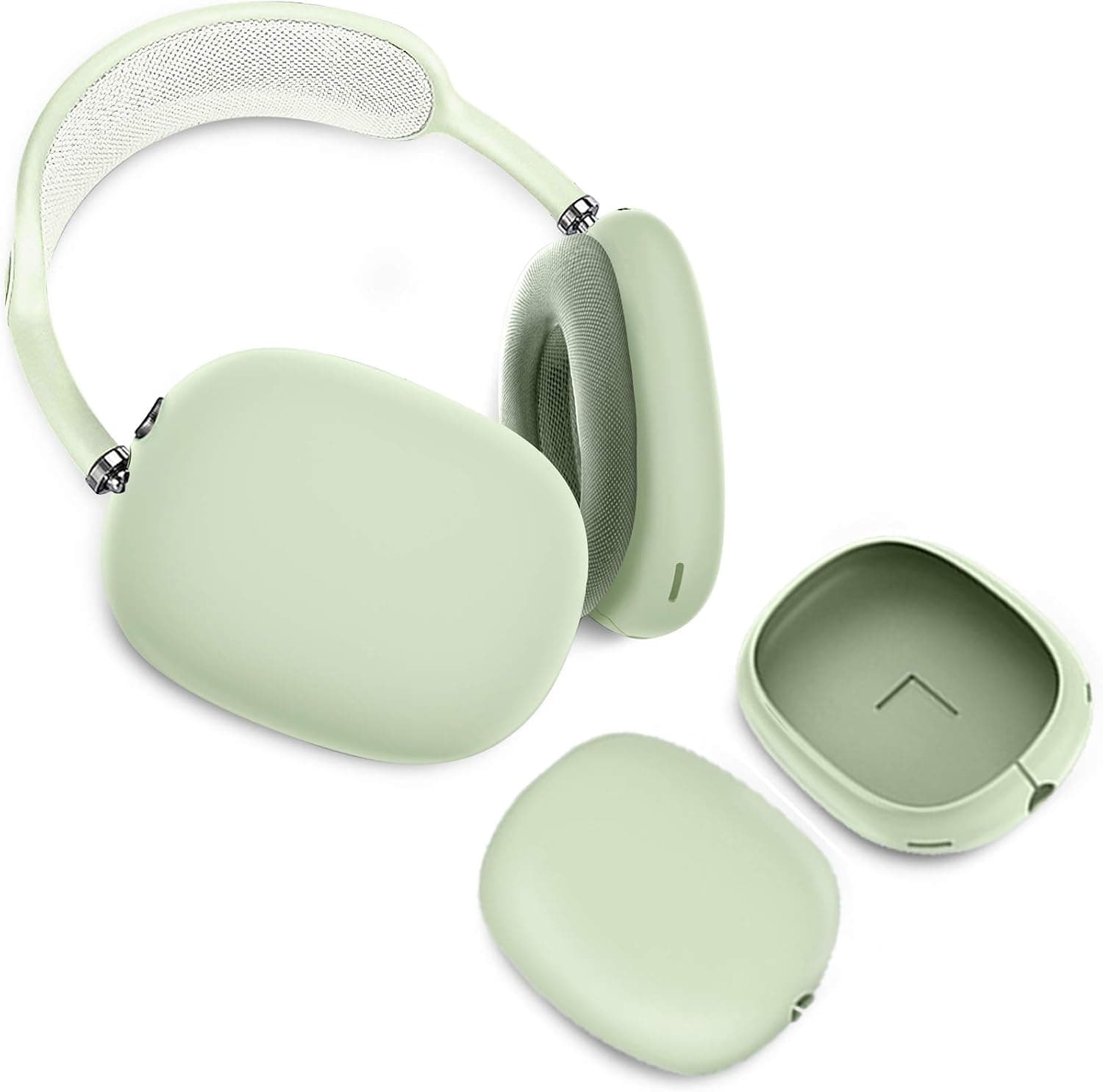 APPHOME Compatible with AirPods Max Case Cover, Full Protective Silicone AirPods Max Headphones Earcup Accessories Skin Cover (Green)