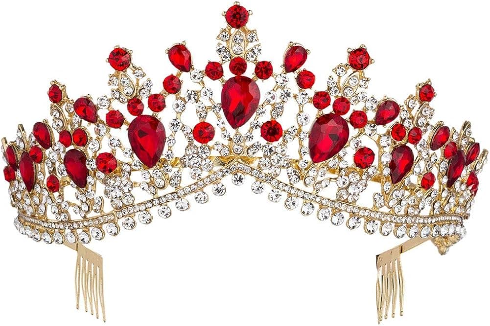 Royal Rhinestone Crystal Queen Tiara Headband Wedding Pageant Birthday Party Crowns Princess Headpieces for Women Girls