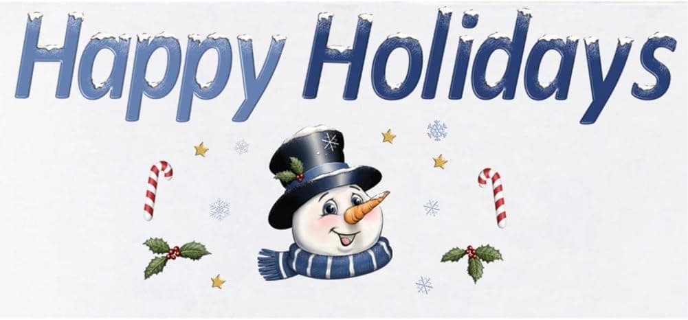 Happy Holidays Christmas Garage Magnets, Blue