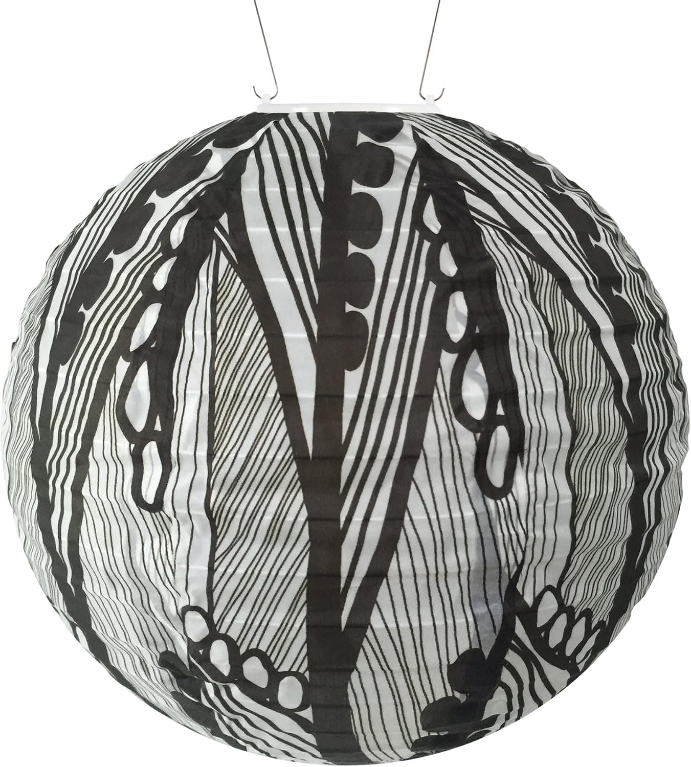 Allsop 31792 Soji Black & White Seed Leaf Round Solar Lantern