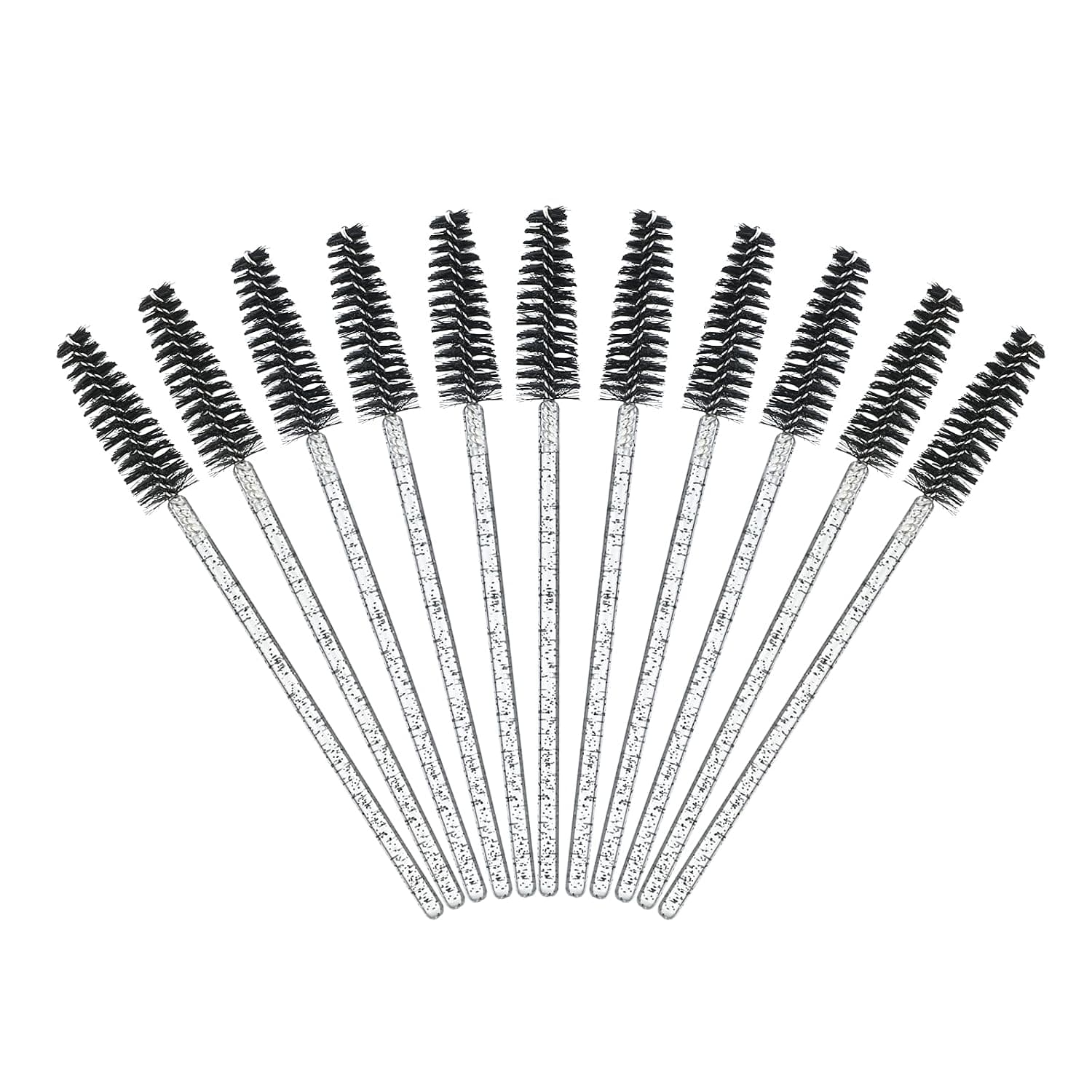 GCQQ 200PCS Crystal Mascara Wands Disposable Eyelash Eyebrow Spoolie Brush for Makeup Eyelash Extensions (Black)