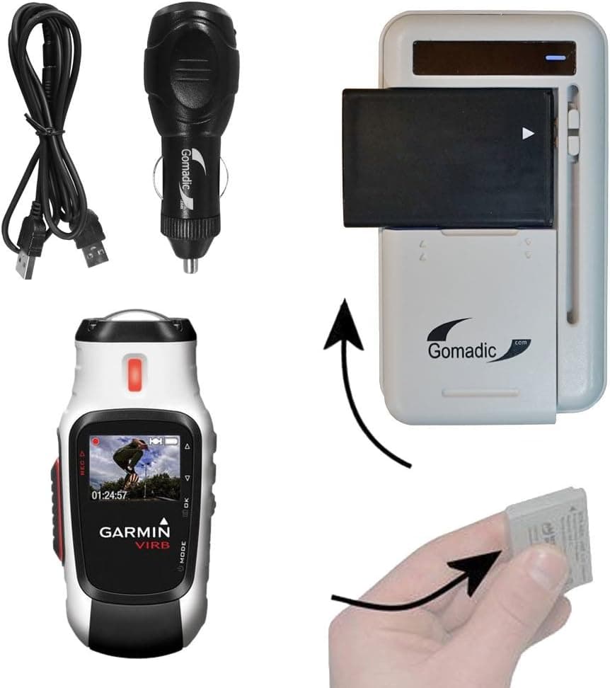Gomadic Compact Multi External Battery Charge System Designed for The Garmin VIRB/VIRB Elite. USB, Car and Wall Charging Connections