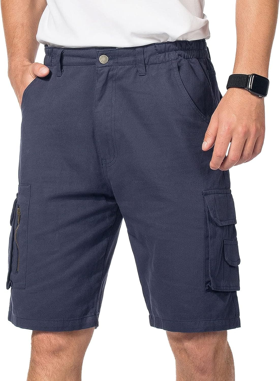 Yozai Mens Cargo Shorts Relaxed Fit Multi-Pocket Outdoor Hiking Shorts